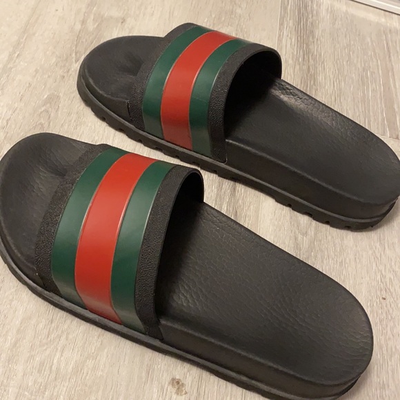 GUCCI MENS WEB RUBBER SLIDE SANDAL main image 4